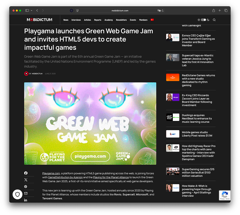 Mobidictum coverage of Playgama