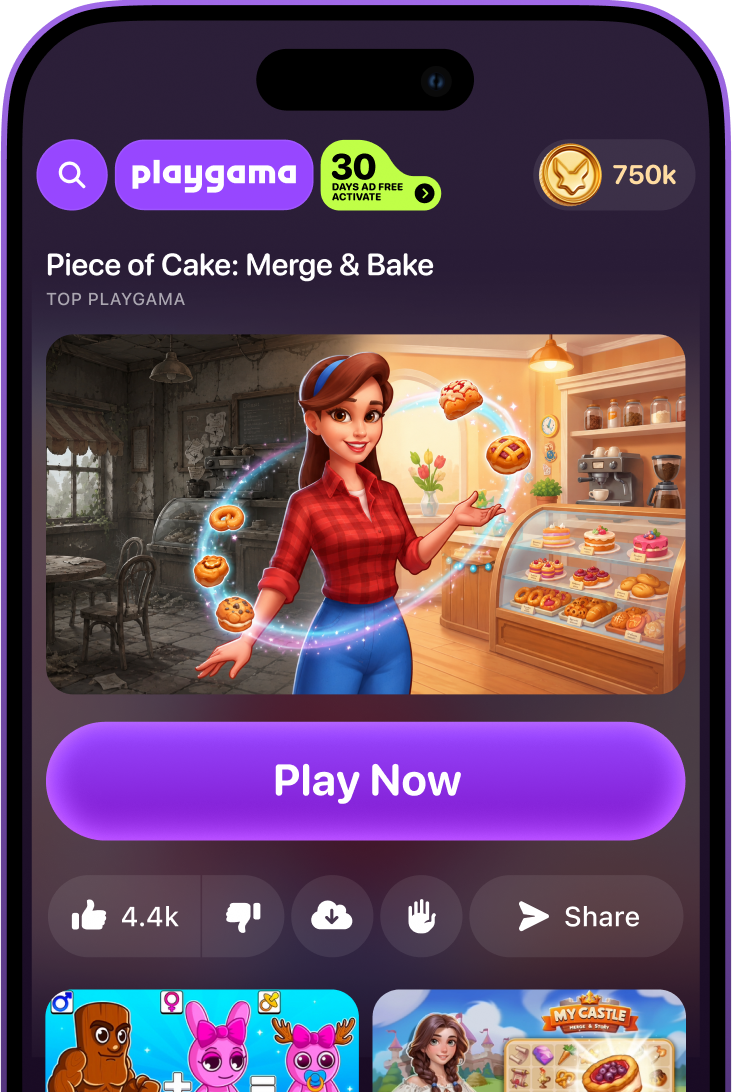 The Playgama app on a phone