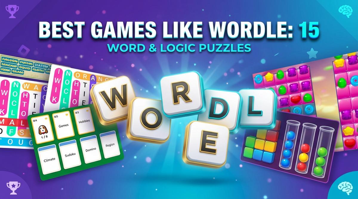 Discover 15 challenging word and logic puzzles like Wordle! From Word Search to Word Solitaire, find your next brain-training obsession. Play now!