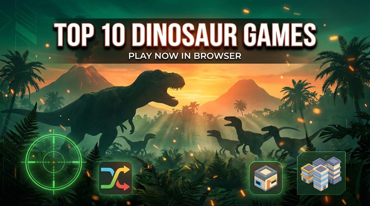 Discover the best dinosaur games you can play right now in your browser! From Jurassic hunting to dino tycoon simulators. Play free today - no downloads needed!