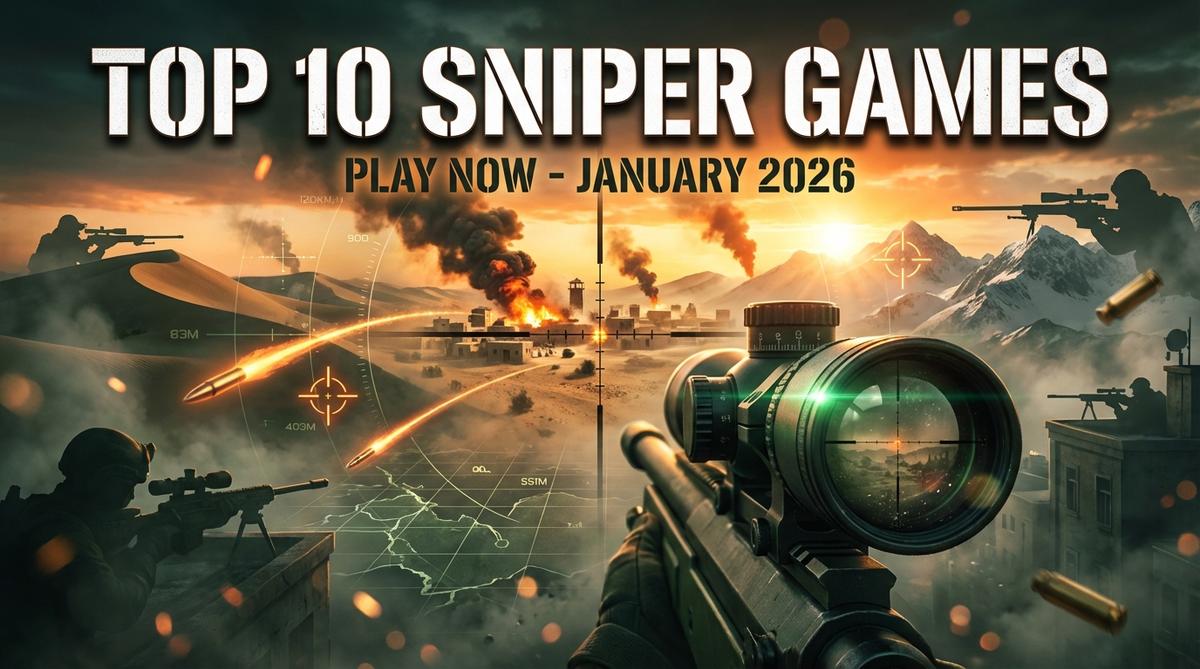 Discover the best sniper games of January 2026! From Desert Storm to Bullet Time, play 10 thrilling FPS sniper games for PC. Start your mission now!