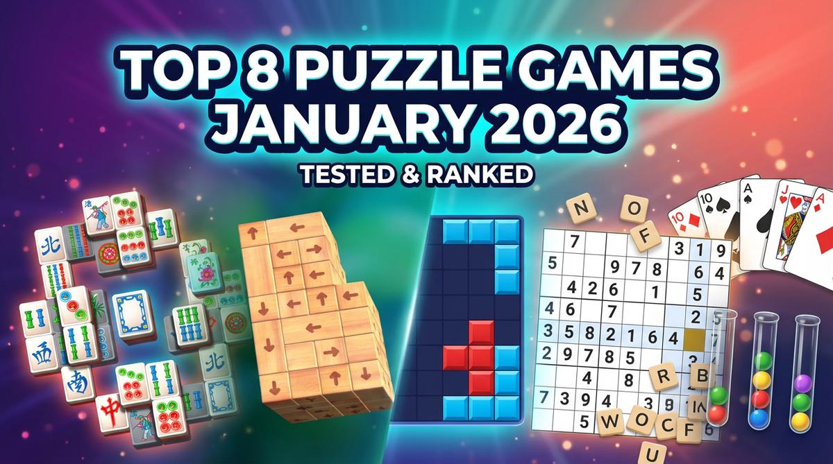 Discover the best puzzle games of January 2026! From Mahjong Magic Islands to Sudoku, we've tested and ranked 8 relaxing 2D puzzle games. Play now!