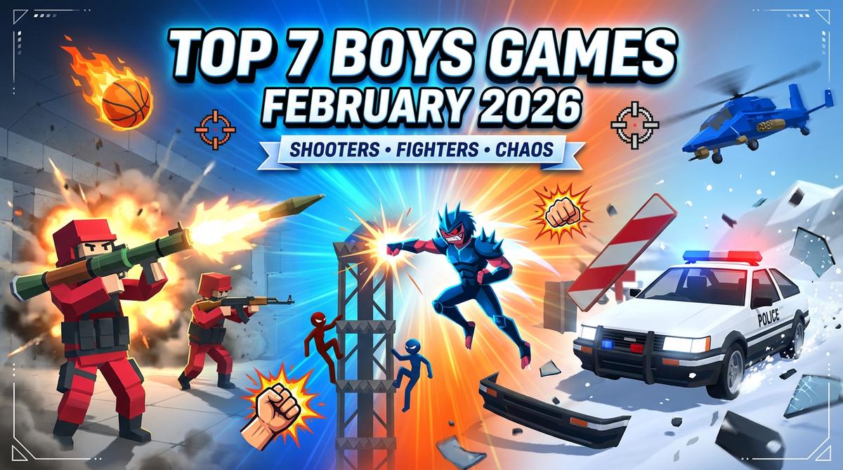 Discover the best boys games of February 2026! Featuring Arena Shooter, Battlefeel, Time Shooter 2 & more FPS action. Play free PC games with pure chaos today!