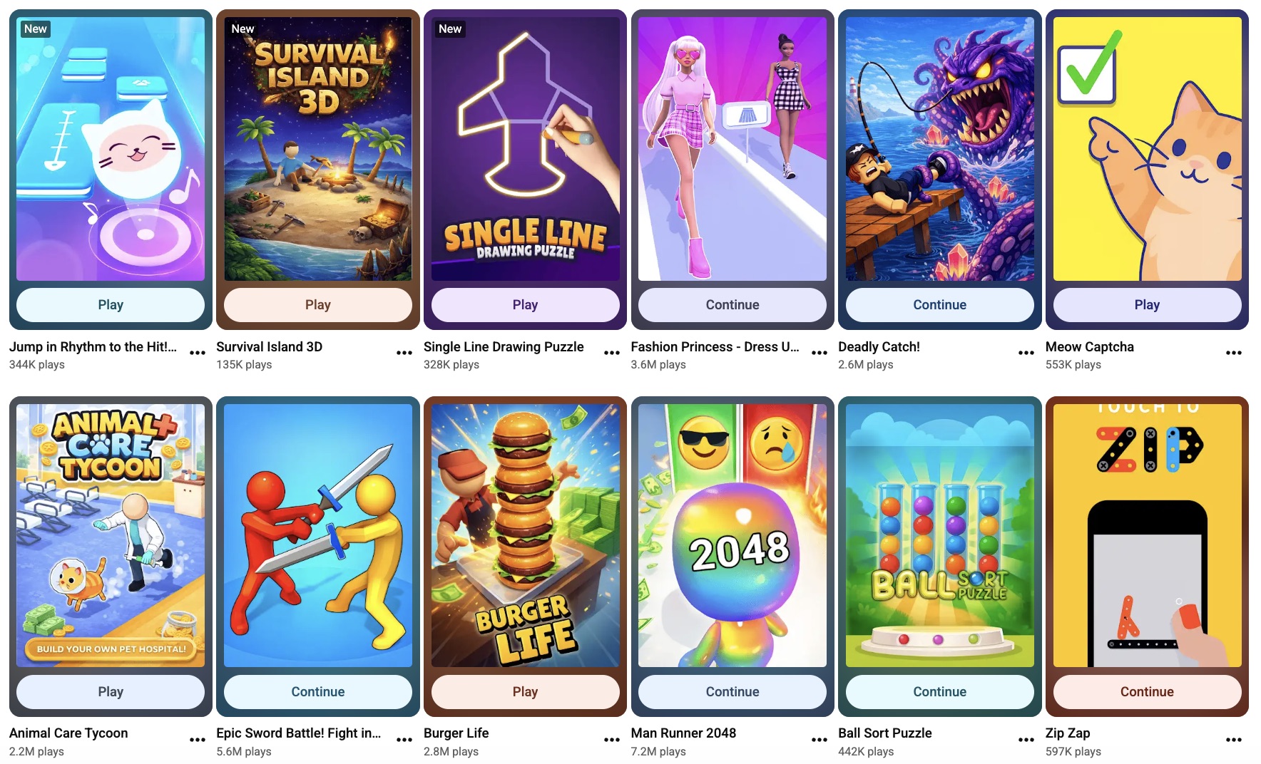 Games on Youtube Playables