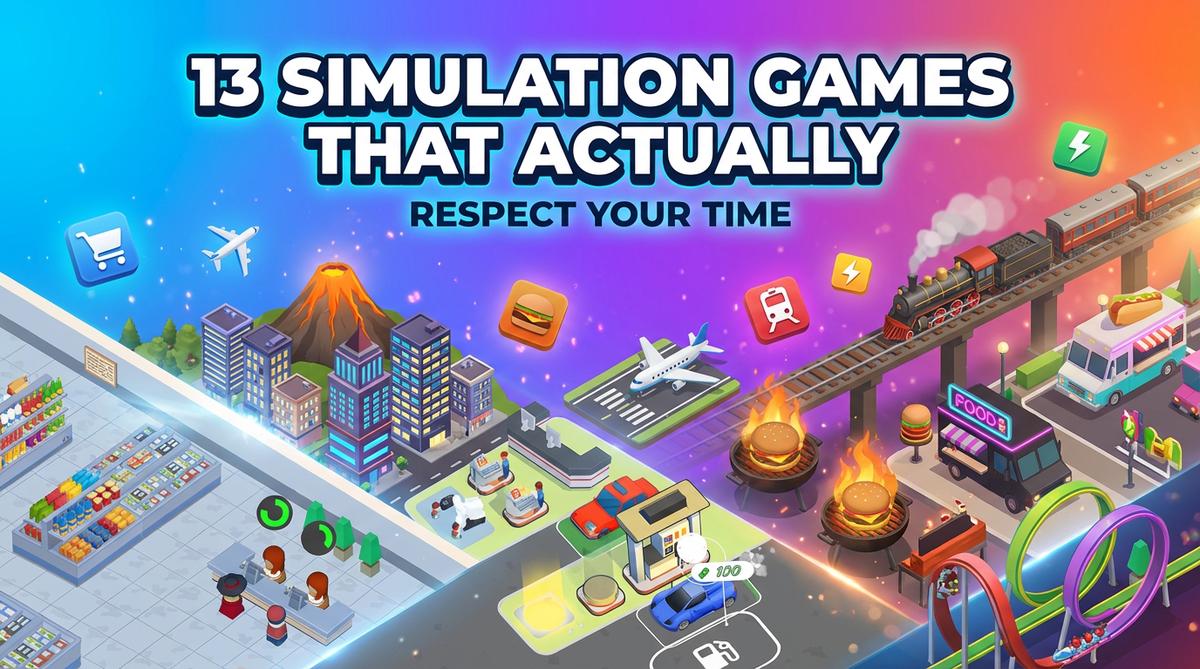 Discover 13 addictive simulation games including Idle Supermarket Tycoon, Sim City, and Airport Tycoon that won't waste your time. Play smart in April 2026!