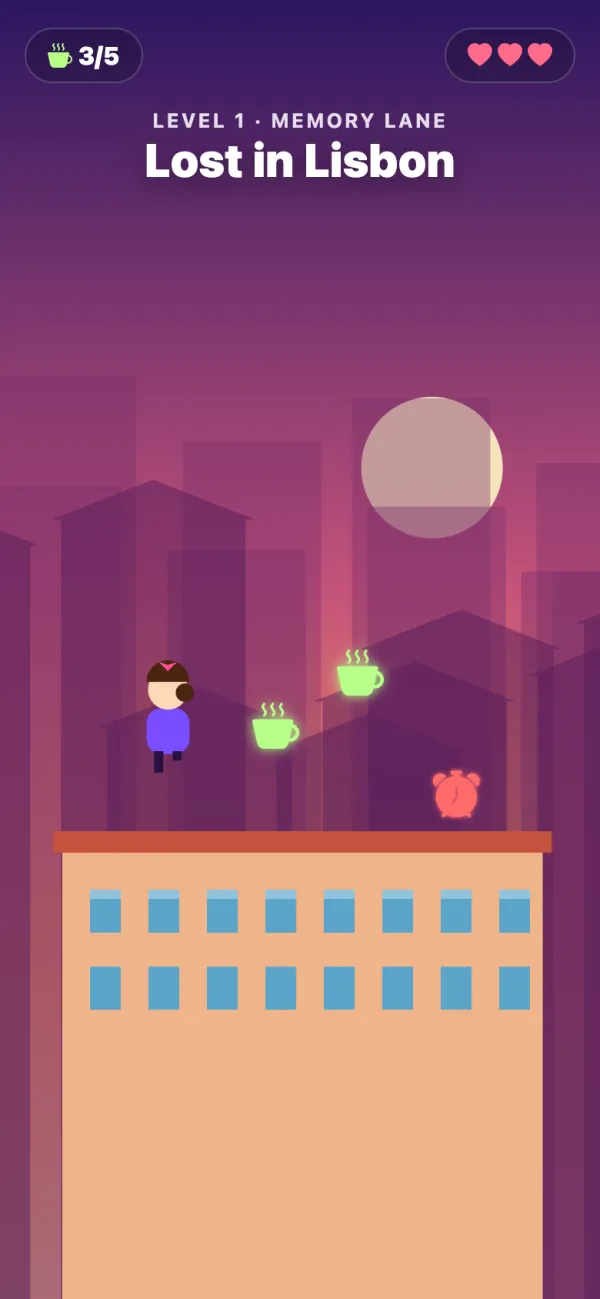 Memory lane run birthday game example on a phone