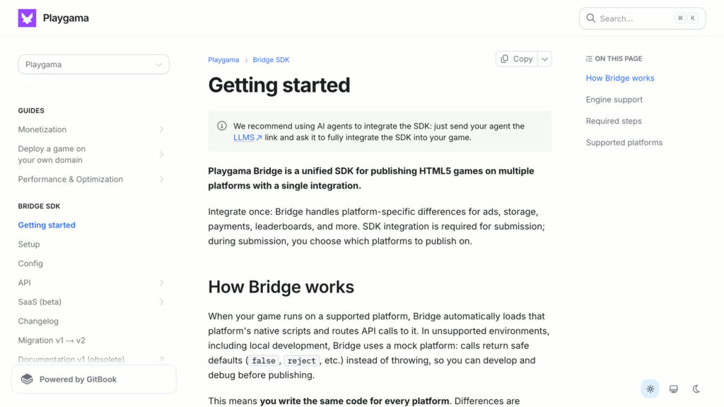 The Bridge documentation: integrate the SDK with an AI agent