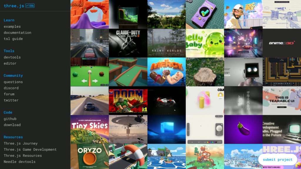 three.js draws the 3D world