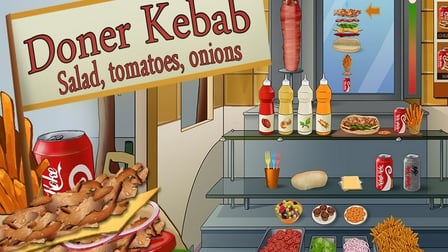 Döner Kebab : salade, tomates, oignons