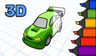3D Coloring Book: Cars