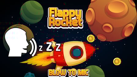 Flappy Rocket Playing with Blowing to Mic