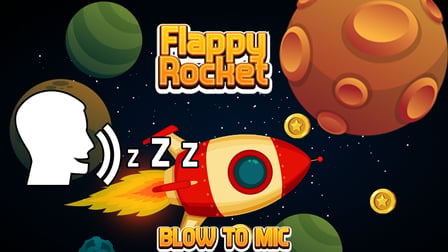 Flappy Rocket Playing with Blowing to Mic