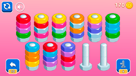 Nuts Puzzle: Sort By Color - Screenshot 1