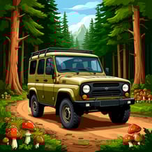 Off-road Simulator: Collect forest mushrooms