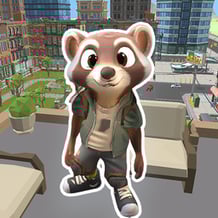 Raccoon AYOK Runs Away from the Chase!