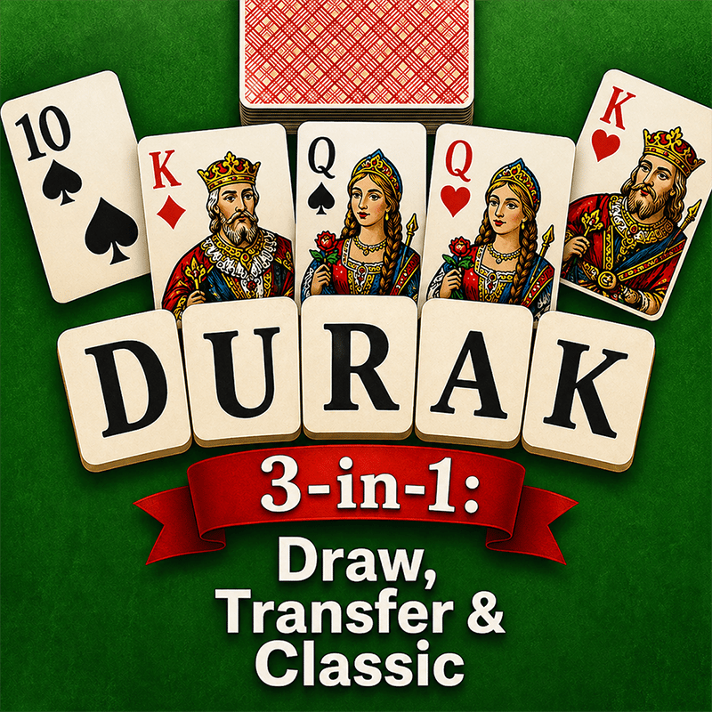 Durak 3-in-1: Draw, Transfer & Classic