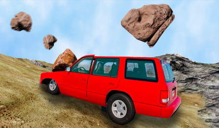 Car Crash: Rockfall