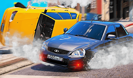 Russia Rider Drift in City