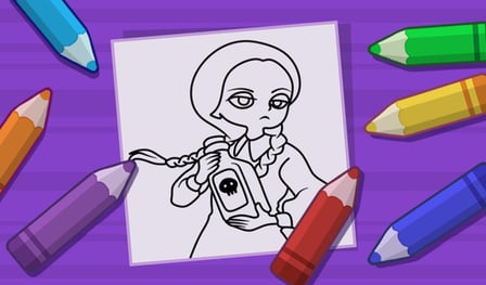Wednesday - The Addams Family - Coloring