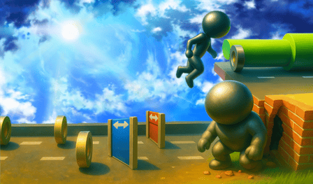 Steel Run: Clouds and Obstacles