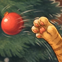 Cat vs Christmas Tree: Knock the Ornaments Off