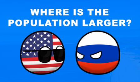 Where is the population larger?