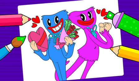 Huggy Wuggy And Kissy Missy - Coloring Book