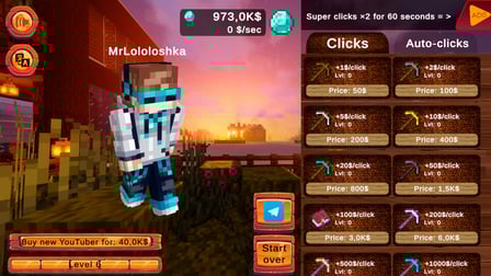 ClickerCraft: From Noob to Top - Screenshot 4
