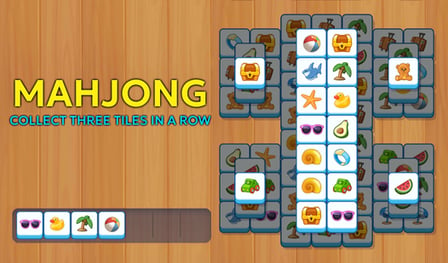 Mahjong: Collect three tiles in a row