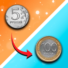Füge Pennies zusammen und erreiche 100 Rubel.