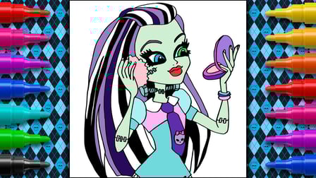 Monster Girls: Coloring & Stickers - Screenshot 1