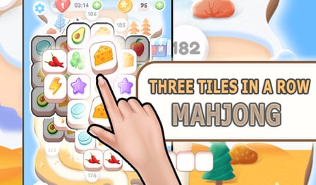 Three tiles in a row: Mahjong