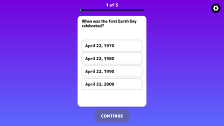 Google Earth Day Quiz - Screenshot 1