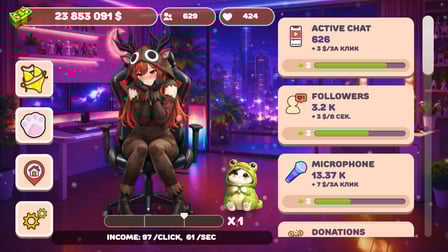 Only Taps! Streamer Clicker Simulator - Screenshot 1