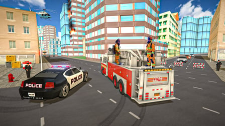 Flying Fire Truck Driving Sim