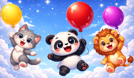 Pop the balloon: Baby Animals