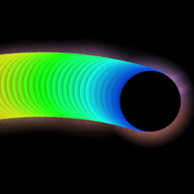 Color trail behind a black ball. Relax