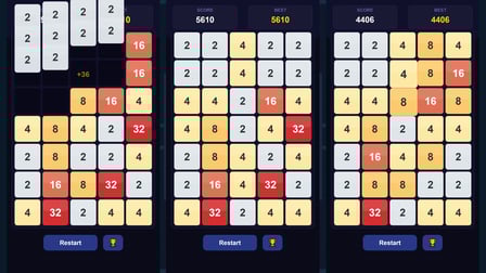 2048 Numbers Merge three in a row - Screenshot 2