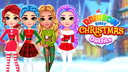 Rainbow Girls Christmas Outfits