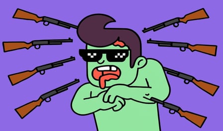 Cool zombie in the city
