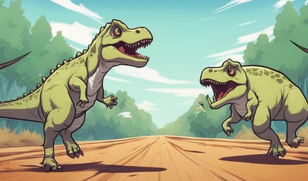 Who is faster? Dinosaur racing