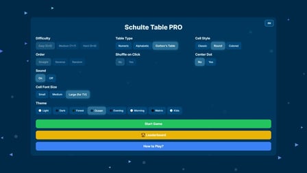 Schulte Table PRO - Screenshot 9