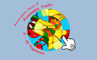 Round jigsaw Puzzle 2 - Assemble Fruits