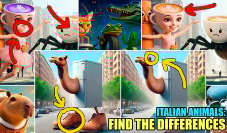 Italian Animals: Find the differences