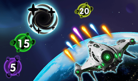 Planet Attack Defend game play free online on Playgama (by Cocos Labs)