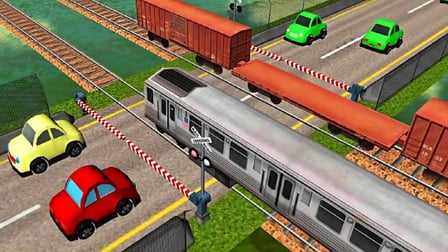 Euro Railroad Crossing : Railway Train Passing 3D