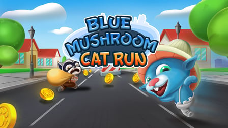 Blue Mushroom Cat Run