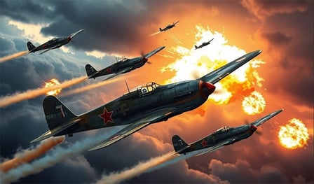 Battle in the sky on military planes