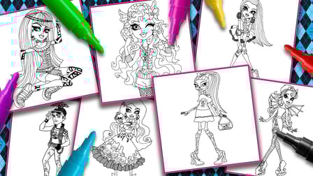 Monster Girls: Coloring & Stickers - Screenshot 7
