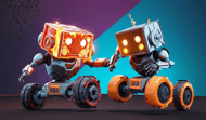 Robot battle in the arena